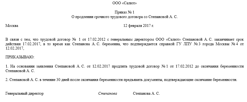 Решение учредителя на отпуск директора образец